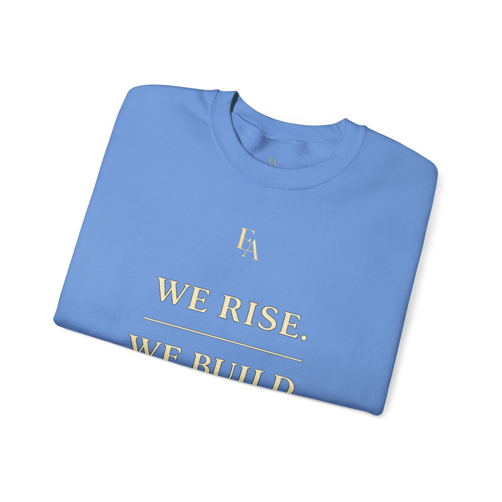 WE RISE. WE BUILD. WE RESTORE. – Premium Oversized Christian Crewneck | EKMA Collection