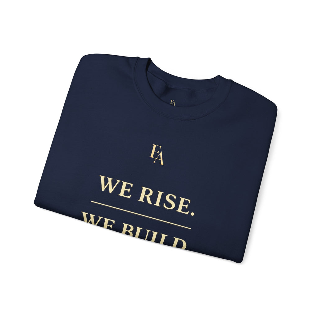 WE RISE. WE BUILD. WE RESTORE. – Premium Oversized Christian Crewneck | EKMA Collection