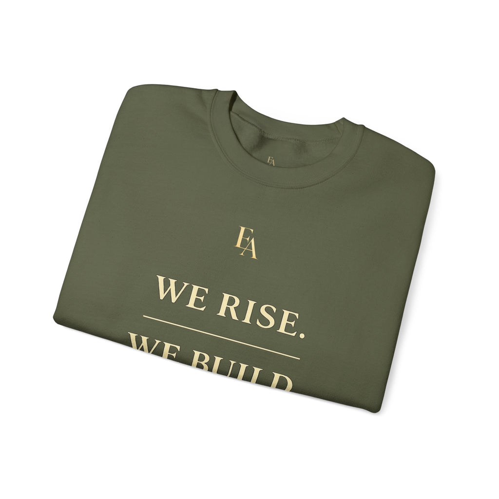 WE RISE. WE BUILD. WE RESTORE. – Premium Oversized Christian Crewneck | EKMA Collection