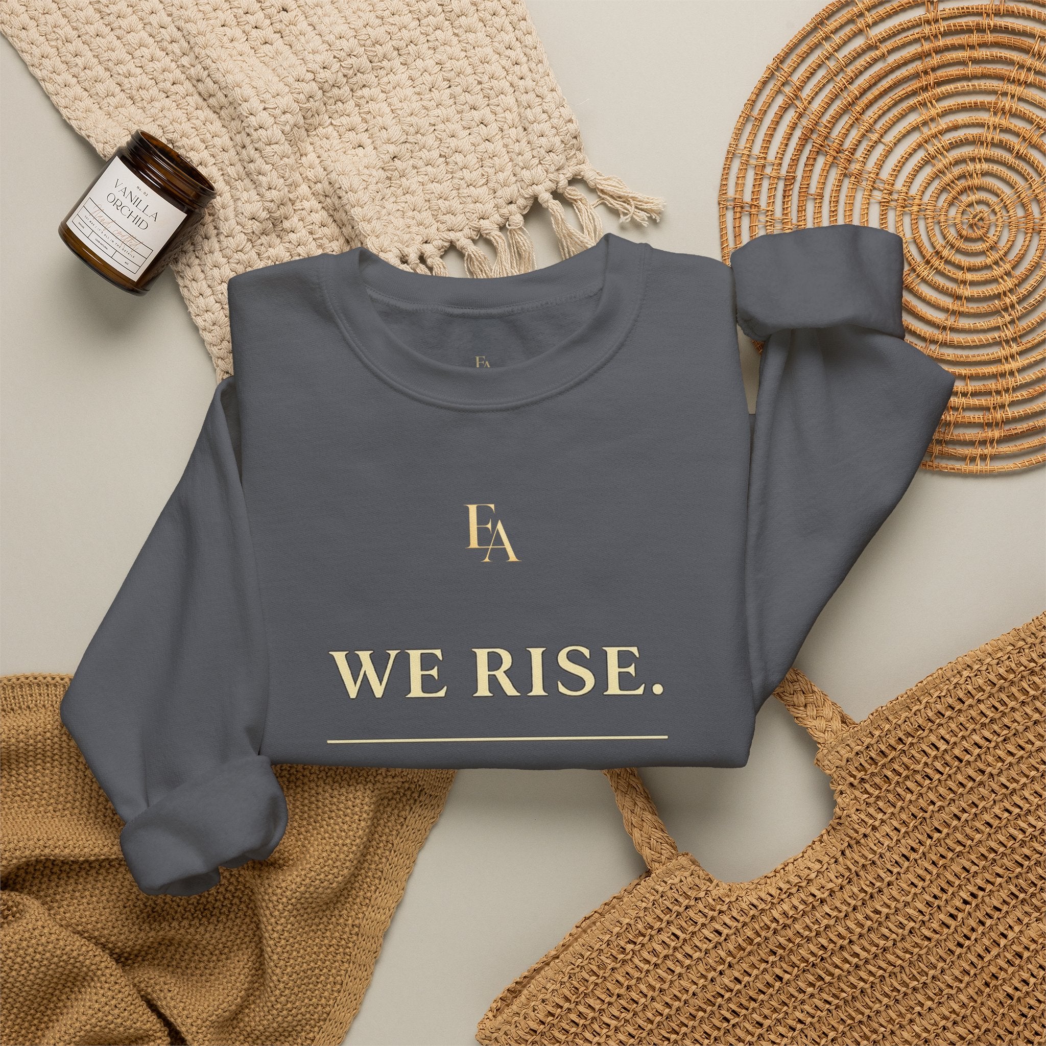 WE RISE. WE BUILD. WE RESTORE. – Premium Oversized Christian Crewneck | EKMA Collection