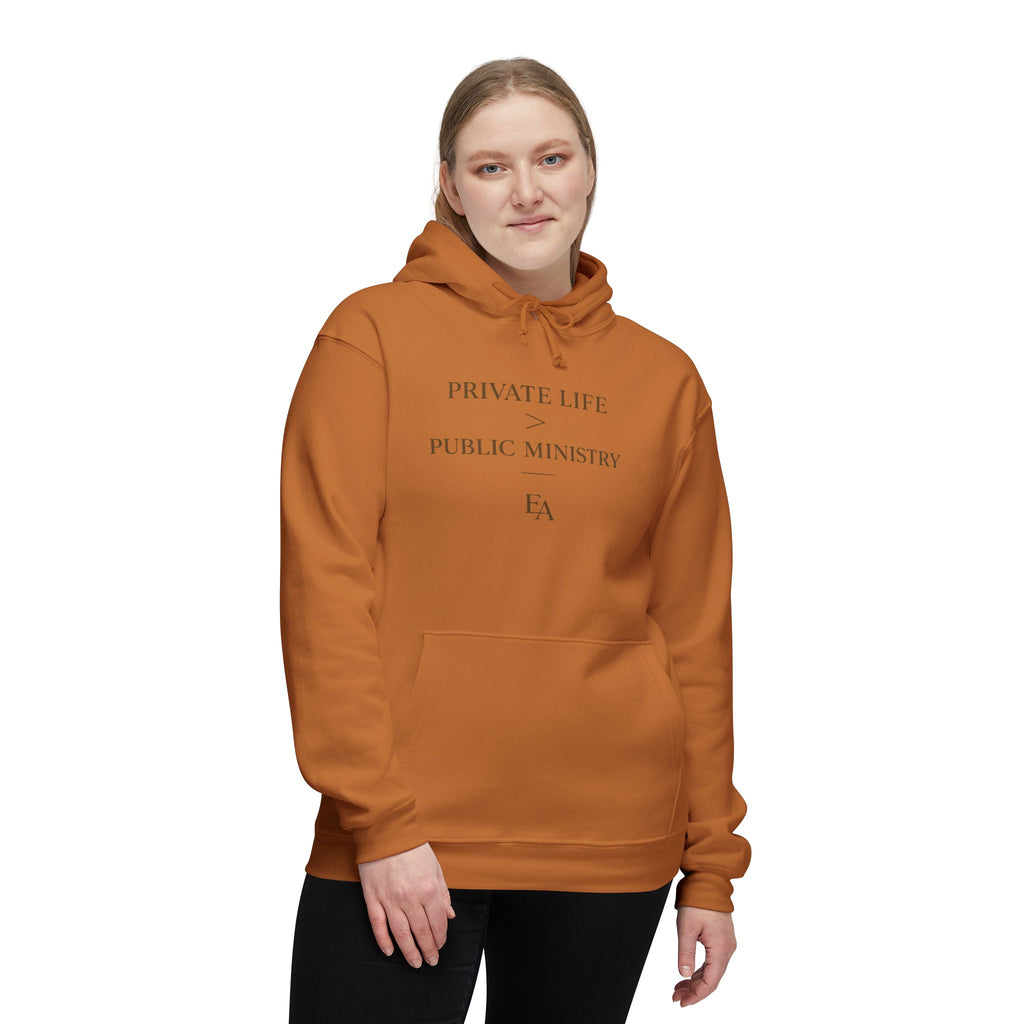 PRIVATE LIFE > PUBLIC MINISTRY –  Unisex Premium Oversized Christian Hoodie | EKMA Collection