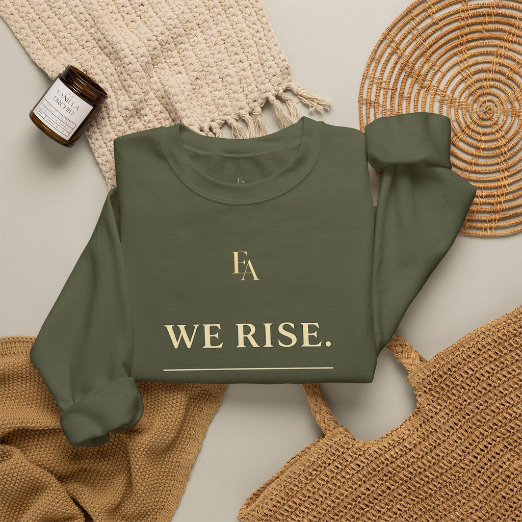 WE RISE. WE BUILD. WE RESTORE. – Premium Oversized Christian Crewneck | EKMA Collection