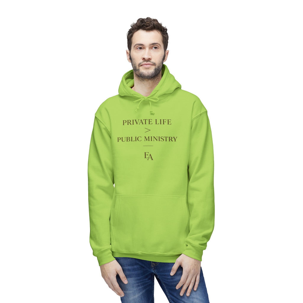 PRIVATE LIFE > PUBLIC MINISTRY –  Unisex Premium Oversized Christian Hoodie | EKMA Collection