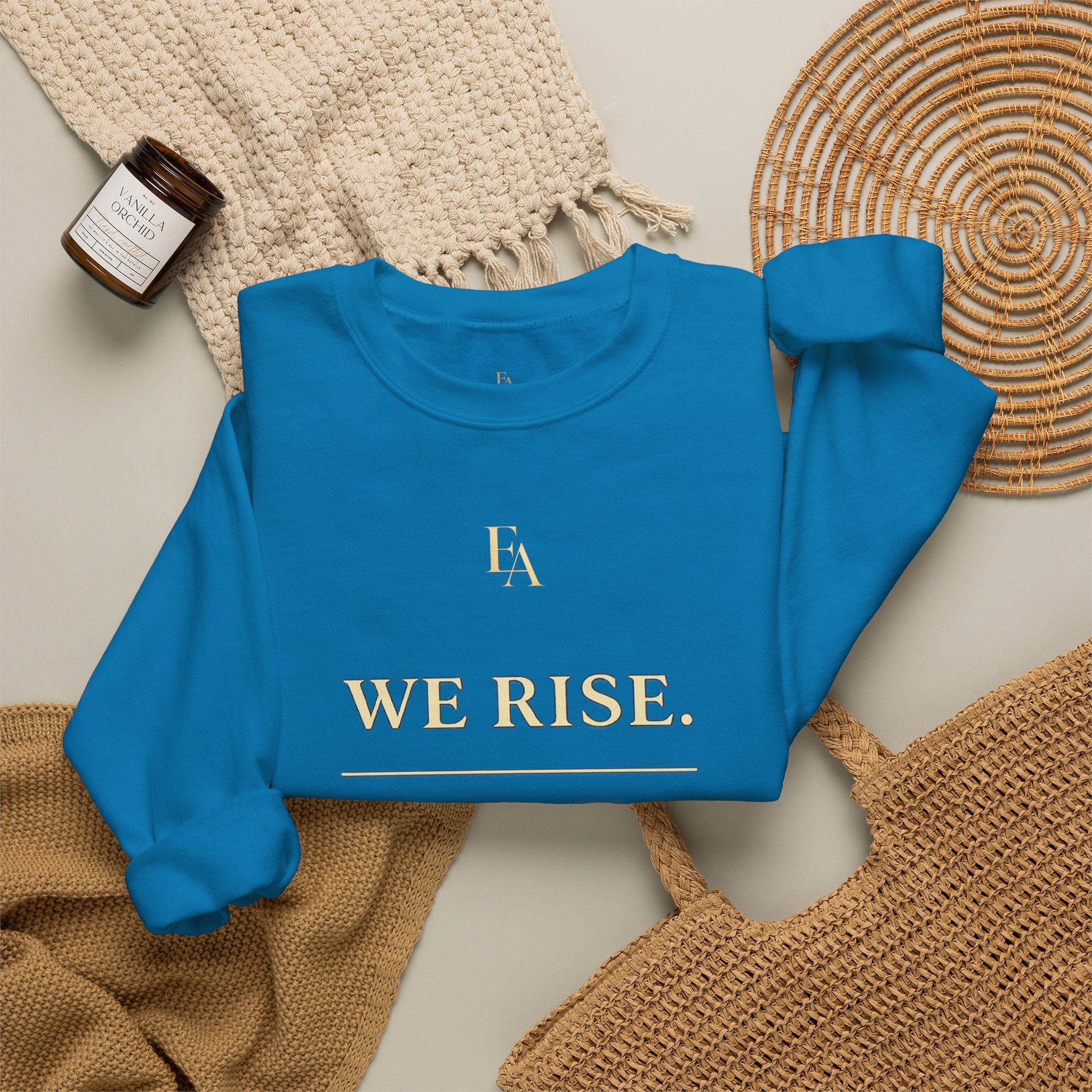 WE RISE. WE BUILD. WE RESTORE. – Premium Oversized Christian Crewneck | EKMA Collection