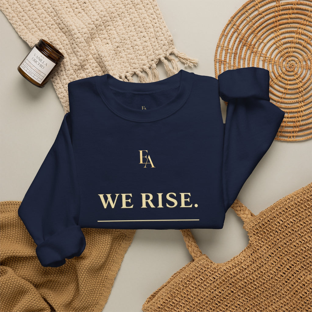 WE RISE. WE BUILD. WE RESTORE. – Premium Oversized Christian Crewneck | EKMA Collection