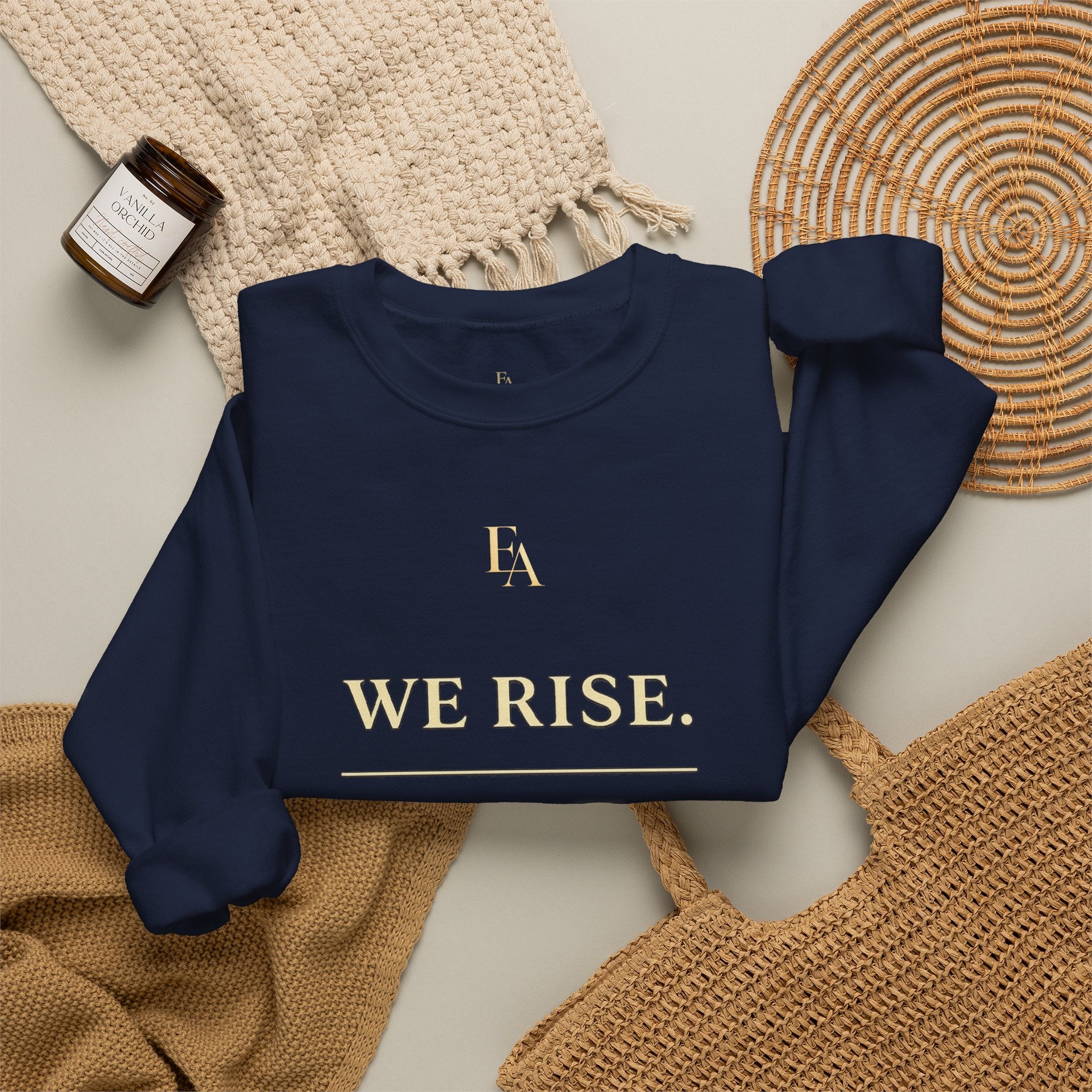 WE RISE. WE BUILD. WE RESTORE. – Premium Oversized Christian Crewneck | EKMA Collection