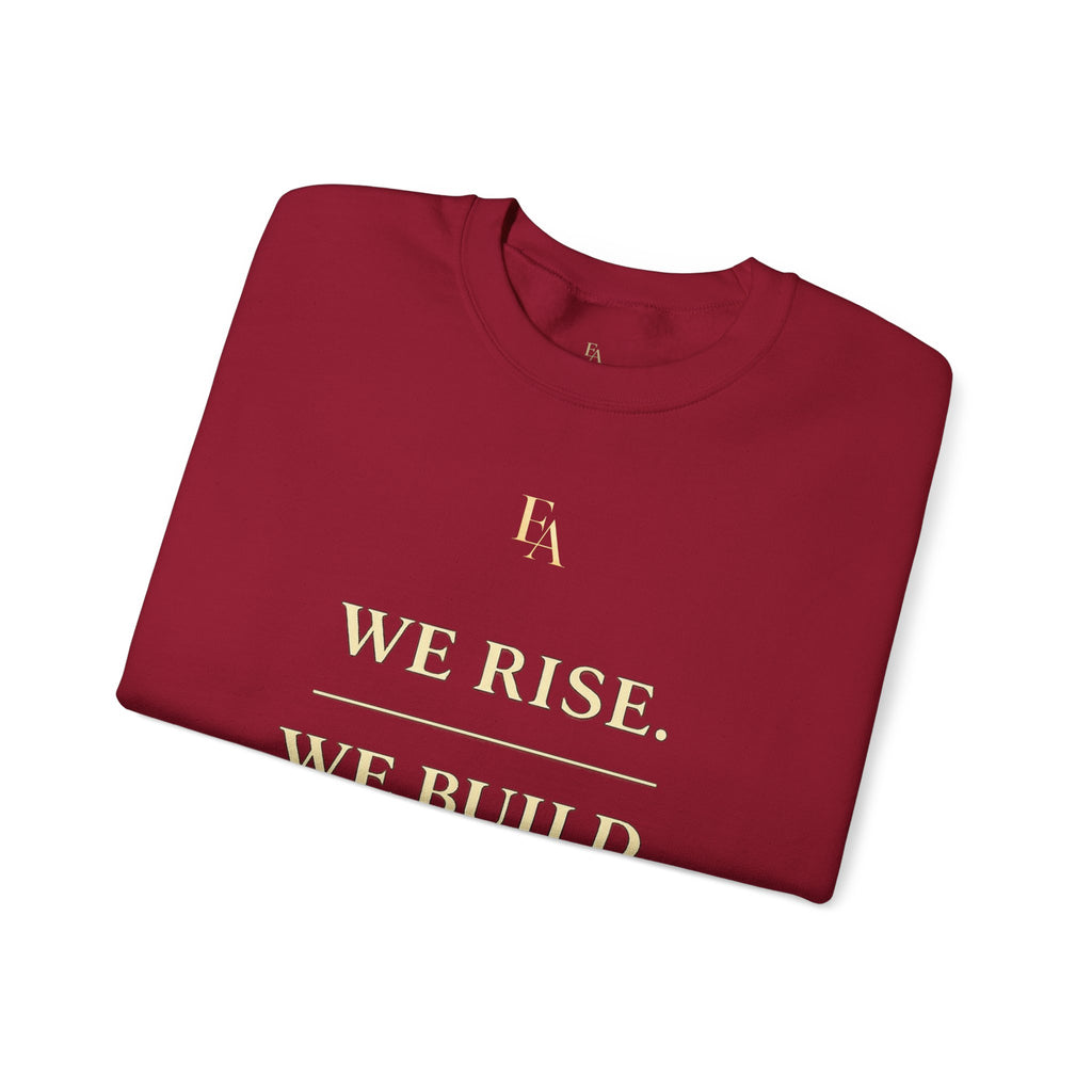 WE RISE. WE BUILD. WE RESTORE. – Premium Oversized Christian Crewneck | EKMA Collection
