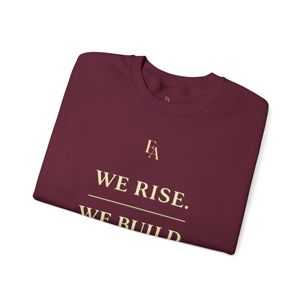 WE RISE. WE BUILD. WE RESTORE. – Premium Oversized Christian Crewneck | EKMA Collection