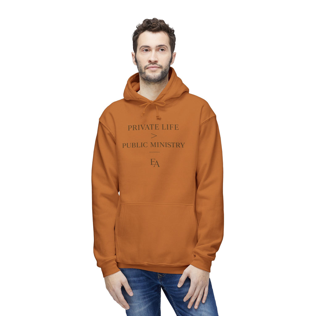 PRIVATE LIFE > PUBLIC MINISTRY –  Unisex Premium Oversized Christian Hoodie | EKMA Collection