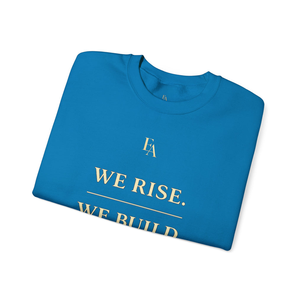 WE RISE. WE BUILD. WE RESTORE. – Premium Oversized Christian Crewneck | EKMA Collection
