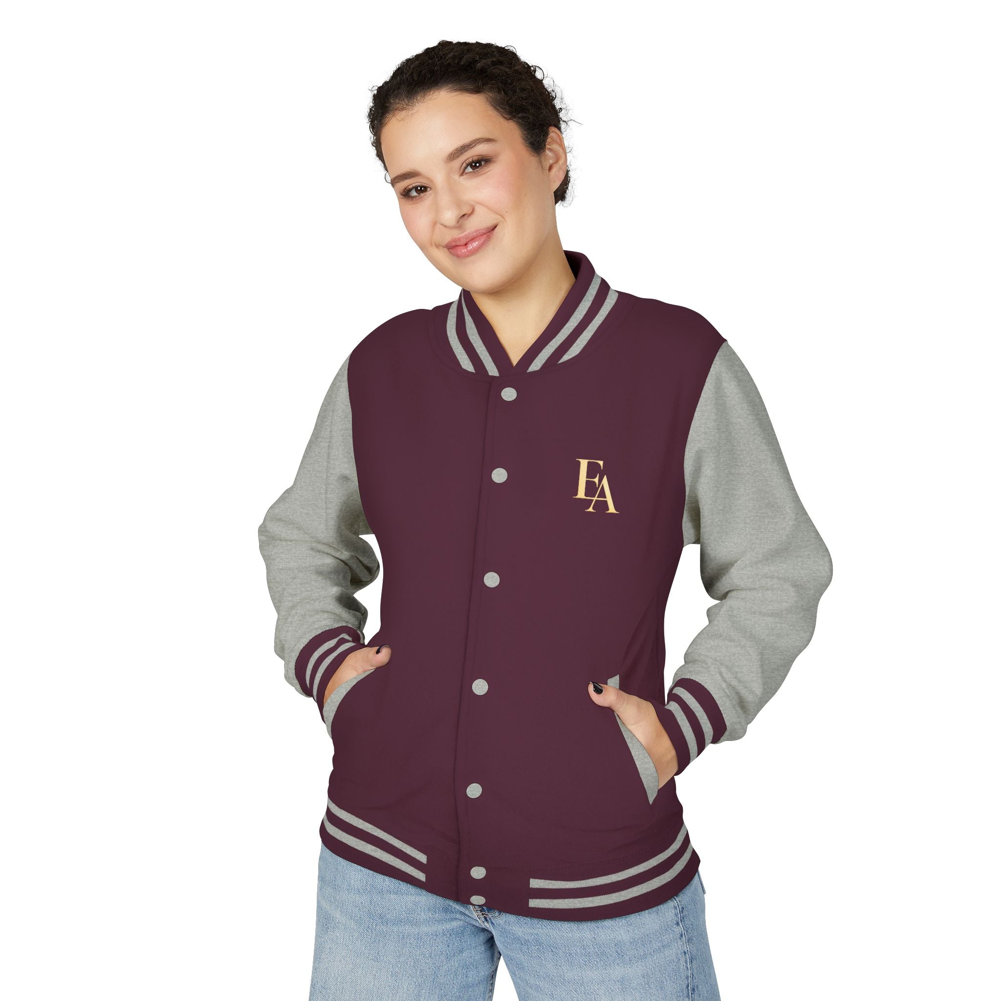 Discernment Over Desperation – Unisex Heavyweight Letterman Jacket | EKMA Academy Kingdom Streetwear