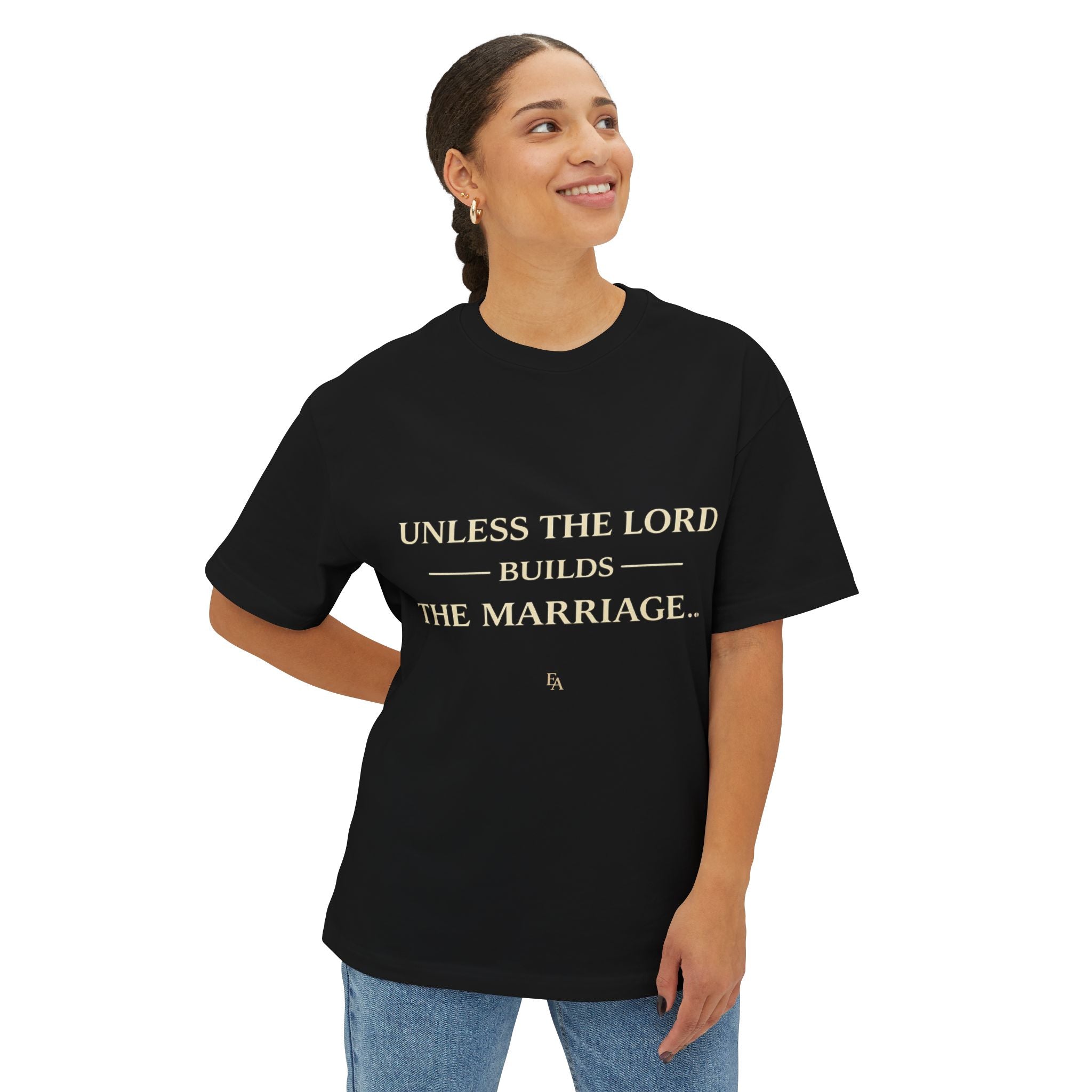 Unless The Lord Builds The Marriage Premium Heavyweight Christian T-Shirt | EKMA Academy Kingdom Streetwear