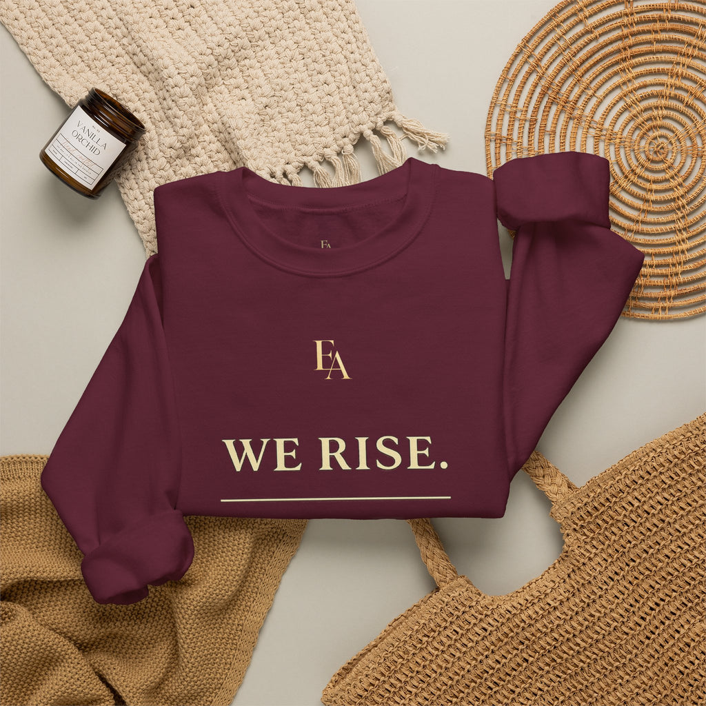 WE RISE. WE BUILD. WE RESTORE. – Premium Oversized Christian Crewneck | EKMA Collection