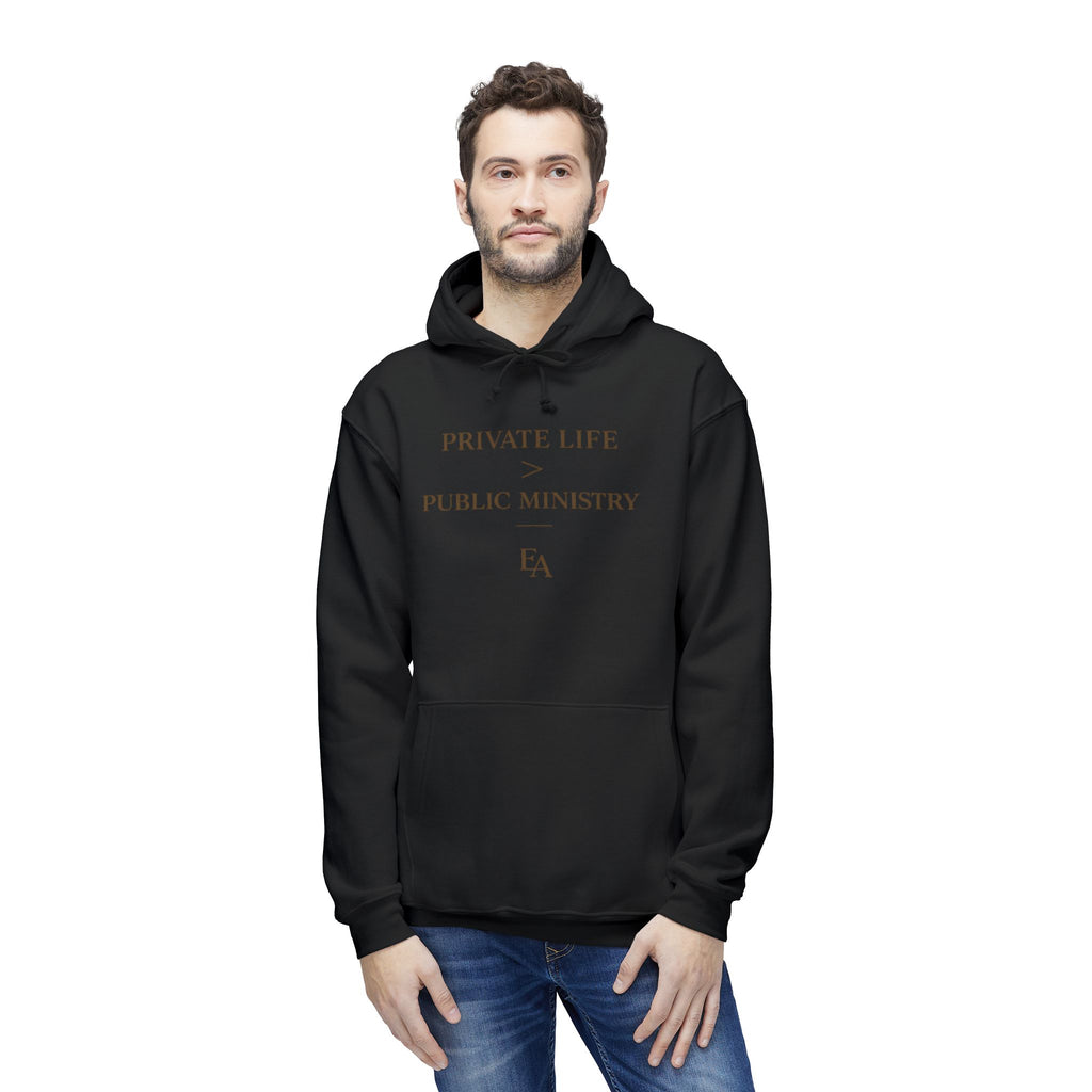 PRIVATE LIFE > PUBLIC MINISTRY –  Unisex Premium Oversized Christian Hoodie | EKMA Collection