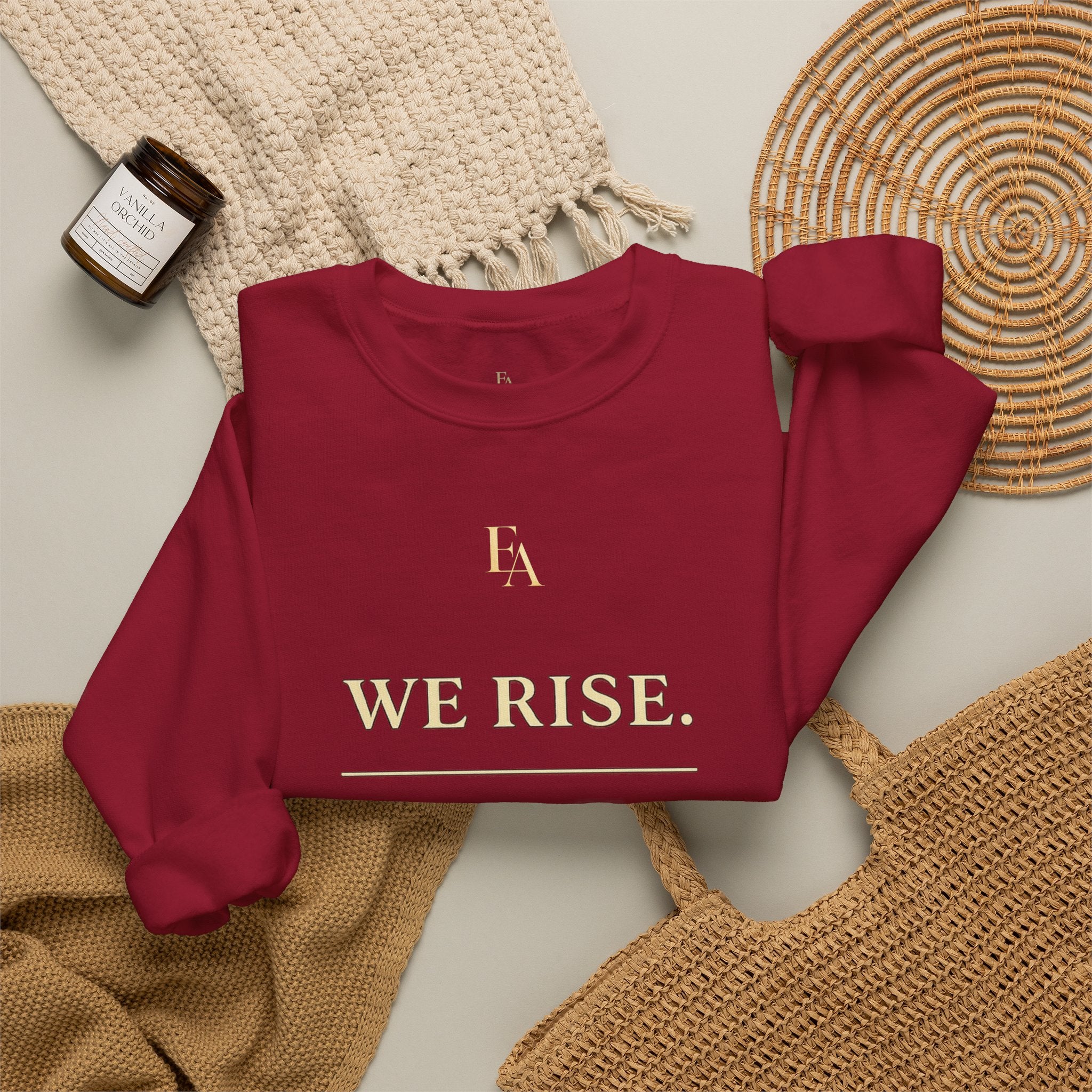 WE RISE. WE BUILD. WE RESTORE. – Premium Oversized Christian Crewneck | EKMA Collection