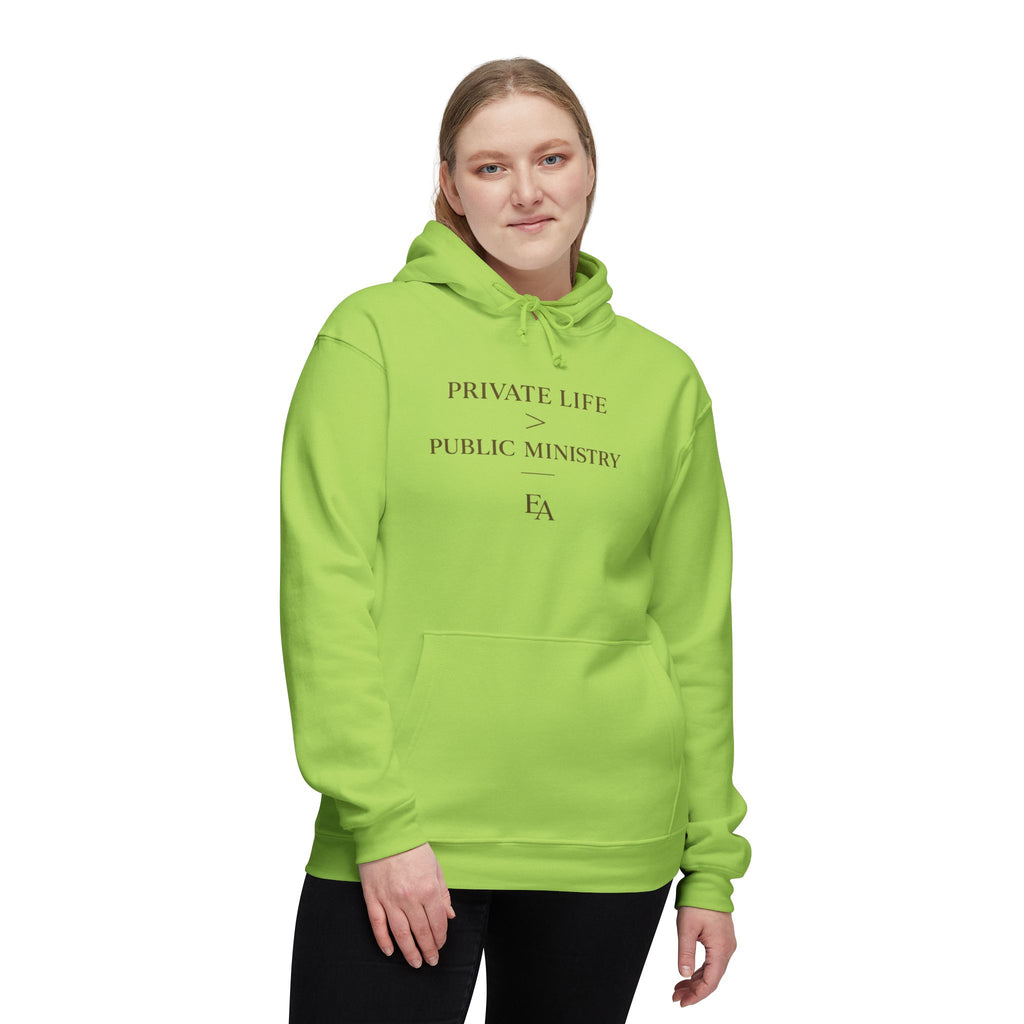 PRIVATE LIFE > PUBLIC MINISTRY –  Unisex Premium Oversized Christian Hoodie | EKMA Collection