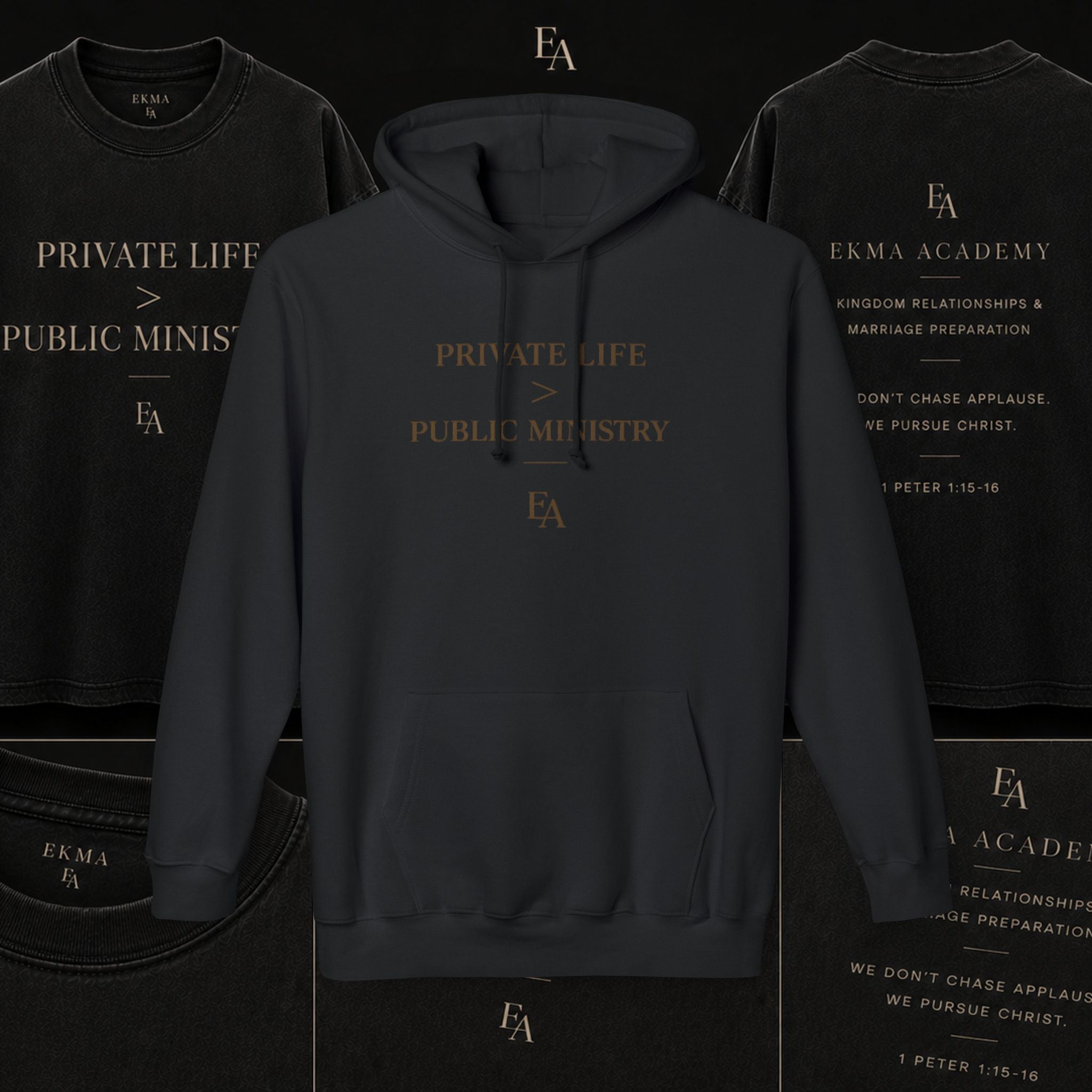 PRIVATE LIFE > PUBLIC MINISTRY –  Unisex Premium Oversized Christian Hoodie | EKMA Collection