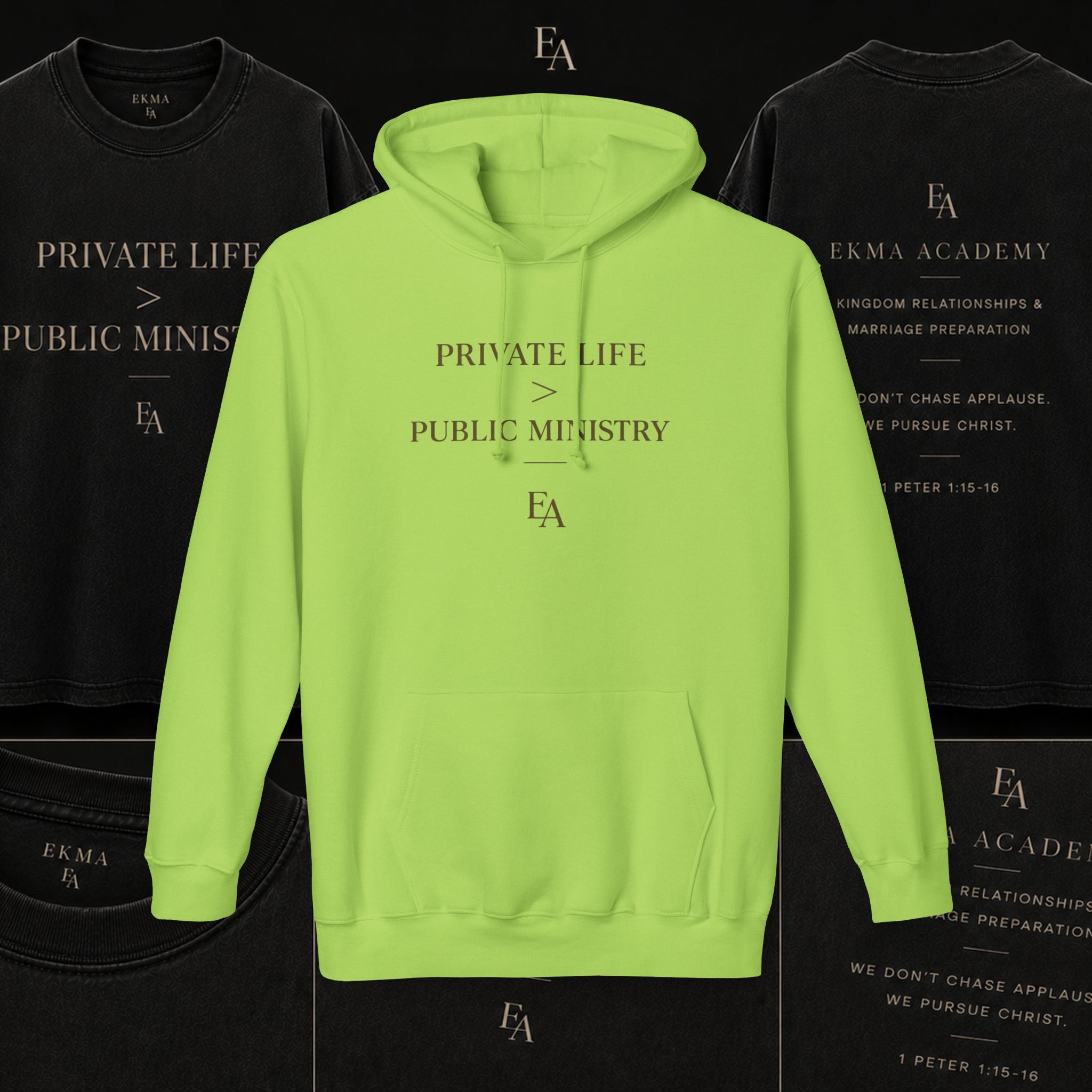 PRIVATE LIFE > PUBLIC MINISTRY –  Unisex Premium Oversized Christian Hoodie | EKMA Collection